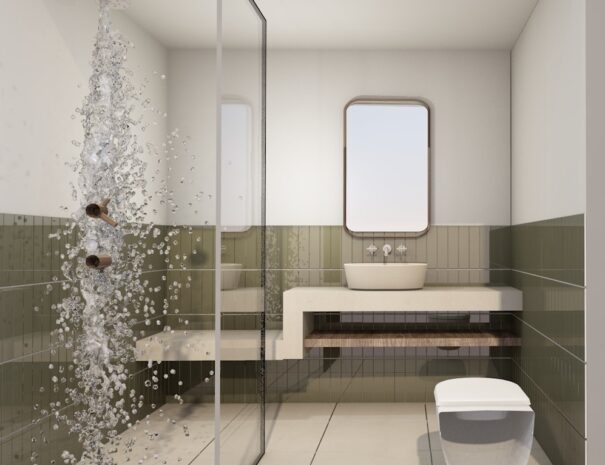 Bathroom with shower and toilet